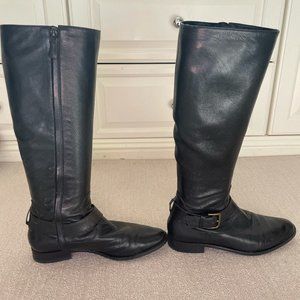 Cole Haan Black Leather Knee High Boots